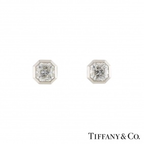 Tiffany & Co. Lucida Cut Diamond Platinum Earrings 2.88ct TDW